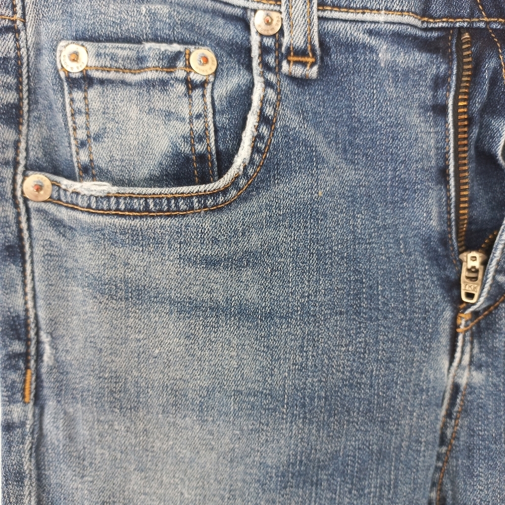 Rag & Bone Women's Mid-Rise Blue Distressed Skinny Jeans Size 25 US - Picture 8 of 16